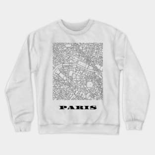 Map of Paris, France Minimalist Line Drawing Crewneck Sweatshirt